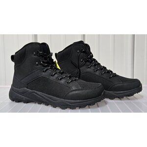 All in Motion Doran Black Faux Leather Winter Hiking Boots -- Men's Size 8